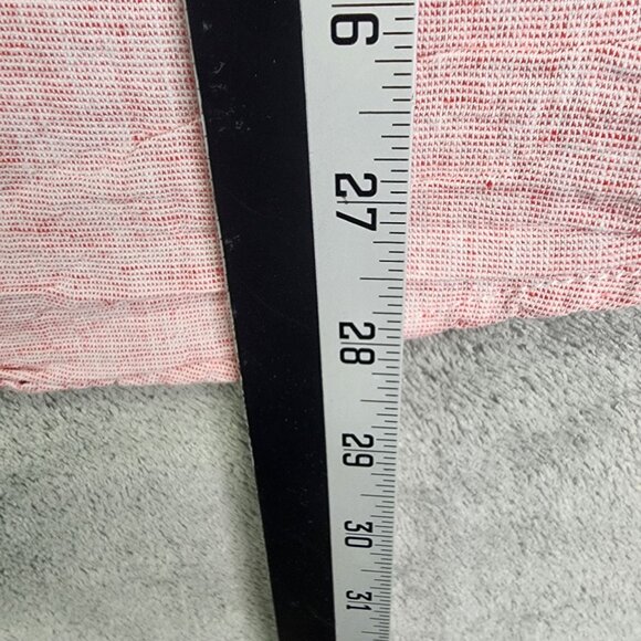 Mens Red White Weatherproof Vintage Shirt Button Up Short Sleeve Linen Blend XL - Picture 7 of 8